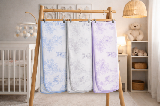 Corgi Puppy Toile Print - Double Layer Bamboo Blanket