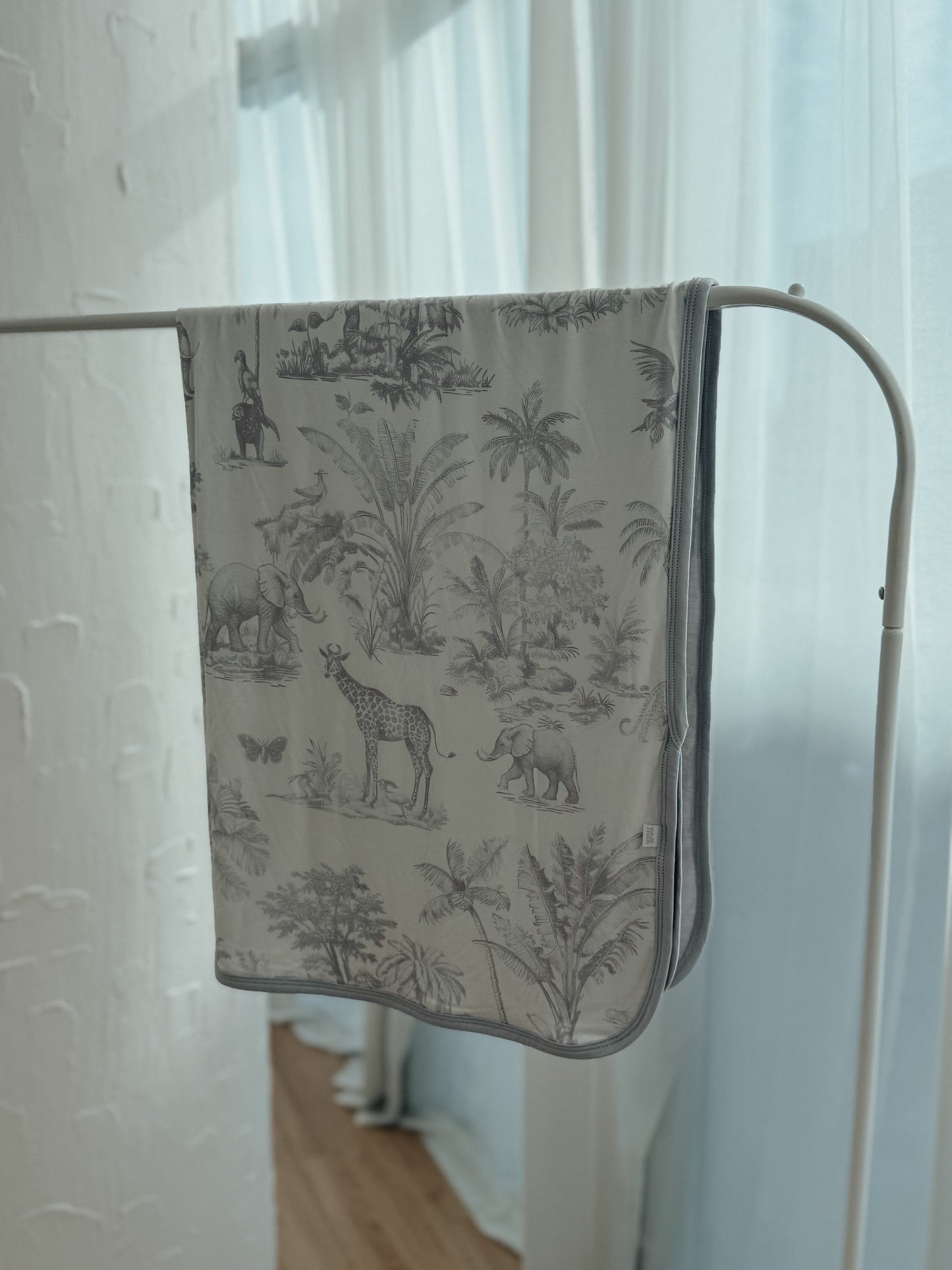 Double Layer Bamboo Blanket (Safari Tales-Grey)