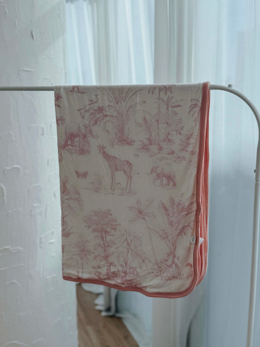 Double Layer Bamboo Blanket (Safari Tales- Pink)