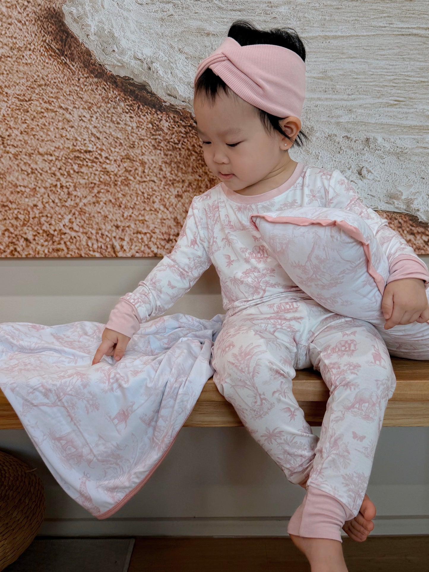 Double Layer Bamboo Blanket (Safari Tales- Pink)