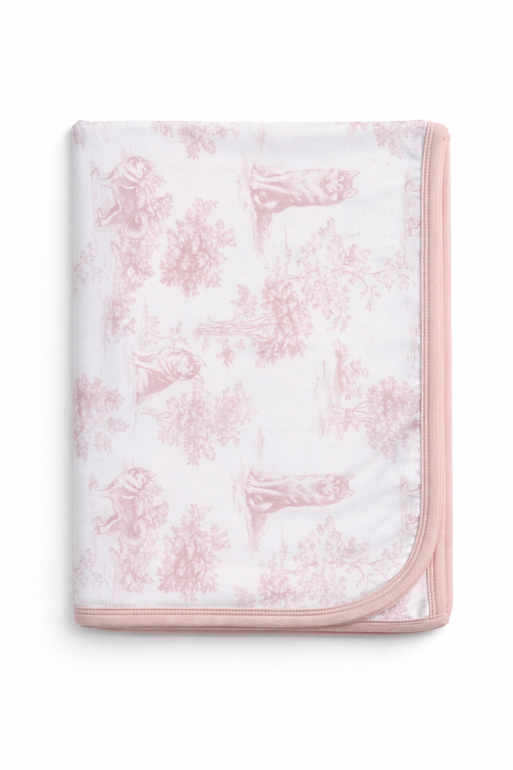 Husky Puppy Toile Print - Double Layer Bamboo Blanket