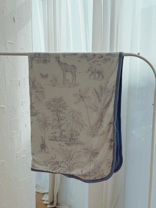 Double Layer Bamboo Blanket (Safari Tales- Blue)